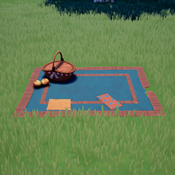 An in-game look at Makeshift Picnic Blanket.
