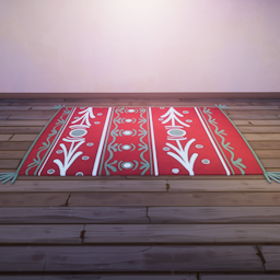 An in-game look at Log Cabin Patterned Rug.