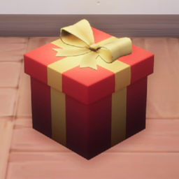 An in-game look at Winterlights Red Present.