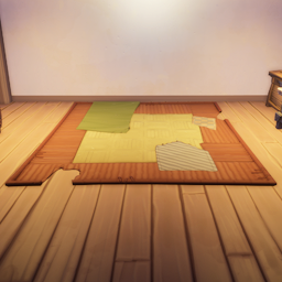 An in-game look at Makeshift Rectangular Rug.