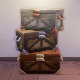 Stack of Treasure Chests (from top to bottom:Uncommon, Rare, Epic).
