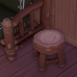 An in-game look at Log Cabin Stool.