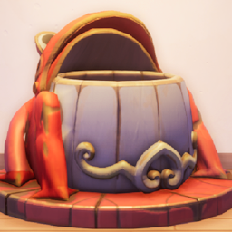 Painted Froggy Bucket with the lid open, as seen in-game.
