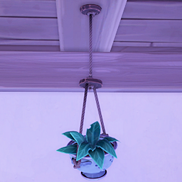 Makeshift Hanging Planter viewed at a different angle.