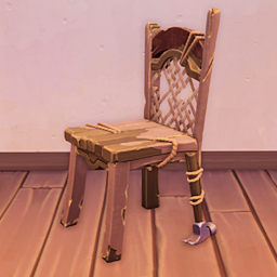 Makeshift Dining Chair viewed at an angle.