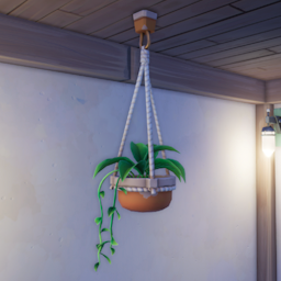 An in-game look at Emberborn Hanging Planter.