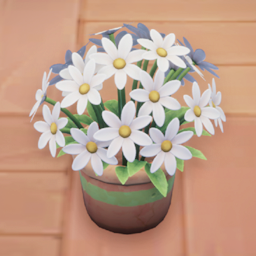 An in-game look at Potted Briar Daisies.