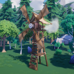 Windmill as seen in-game on housing plot.