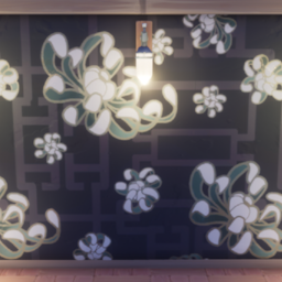 An in-game look at Noble Bloom Wallpaper.