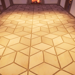 An in-game look at Ochre Cubed Tile Floor.