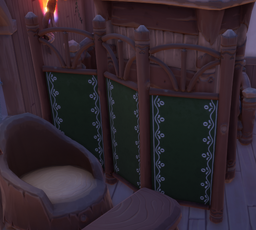 An in-game look at Log Cabin Folding Screen.