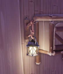 An in-game look at Log Cabin Wall Lamp.