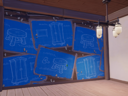 An in-game look at Blueprint Board Wallpaper.