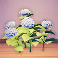 An in-game look at Blue Hydrangea Flower.