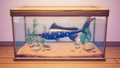 An in-game look at Midnight Paddlefish in a fish tank.