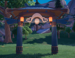 An in-game look at Maji Market Arch.