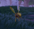 Ein Bild eines noch nicht gefangenen Goldruhm-Biene im Spiel.