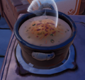Een in-game blik op Geladen Aardappelsoep.