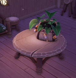 An in-game look at Log Cabin Dining Table.