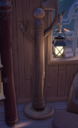 An in-game look at Log Cabin Standing Lamp.