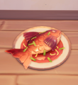 Een in-game blik op Fortuinlijk Gestoofde Vis.
