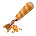 The icon of Orange Roctail Firework in the in-game inventory.