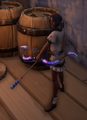 A Blue Roctail Firework loaded into a player's bow.
