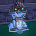 Statue with loot bag.