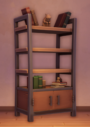 An in-game look at Industrial Bookshelf.