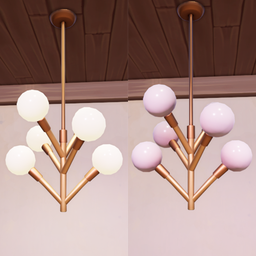 Chandelier shown in on and off mode in-game.
