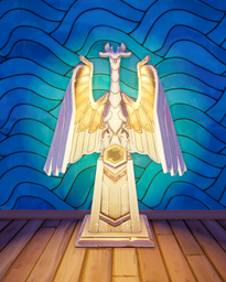 In-game screenshot of the Phoenix Statue. The statue is not interactable.