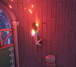 An in-game look at Log Cabin Wall Torch.