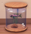An in-game look at Enchanted Pupfish in a fish tank.