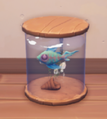 An in-game look at Eyeless Minnow in a fish tank.