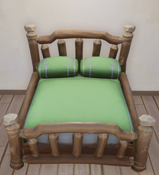 An in-game look at Log Cabin Bed.