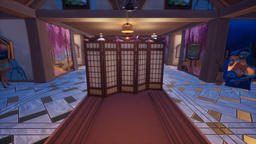 Maji Market Folding Screen as seen in-game with other items.