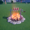 Campfire cooking in-game.