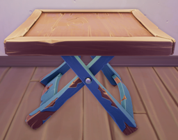 An in-game look at Makeshift Small Table.