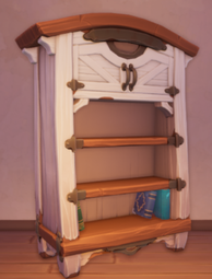 An in-game look at Ranch House Bookshelf.