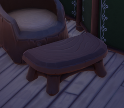 An in-game look at Log Cabin Small Bench.
